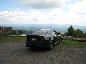 My car at the top of a mountain in West Virginia